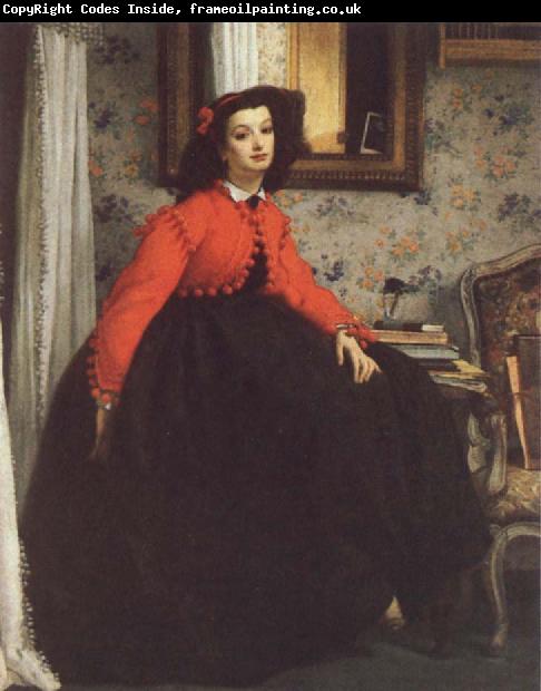 James Tissot Portrait of Mill L L,Called woman in Red Vest